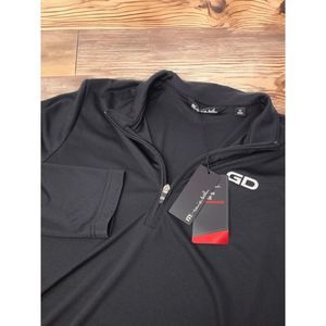 NWT Travis Mathew Black Coto Performance 1/4 Zip Long Sleeve Shirt Golf Medium‎